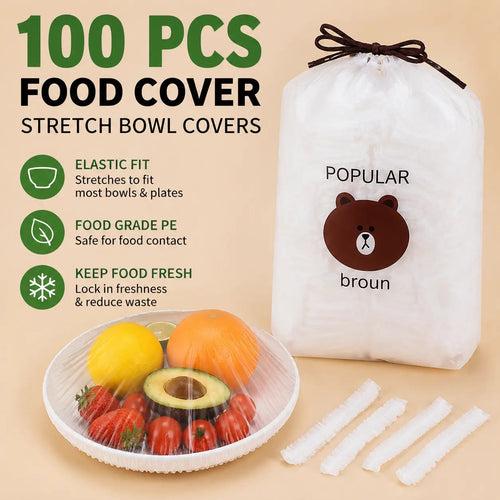 🔥Limit Time Offer!!! BUY 1 GET 1 FREE!!!🔥100PCS Disposable Stretch Food Covers for Bowls & Plates