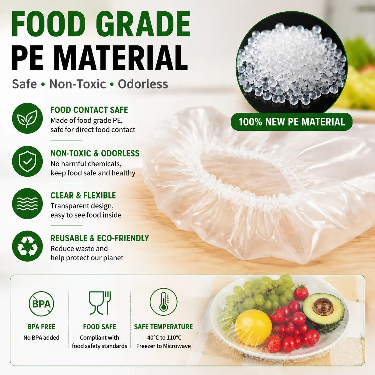 🔥Limit Time Offer!!! BUY 1 GET 1 FREE!!!🔥100PCS Disposable Stretch Food Covers for Bowls & Plates