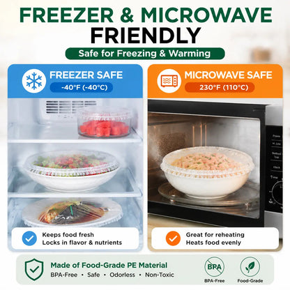 🔥Limit Time Offer!!! BUY 1 GET 1 FREE!!!🔥100PCS Disposable Stretch Food Covers for Bowls & Plates