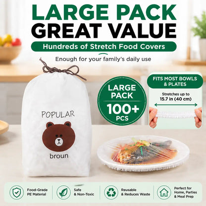 🔥Limit Time Offer!!! BUY 1 GET 1 FREE!!!🔥100PCS Disposable Stretch Food Covers for Bowls & Plates