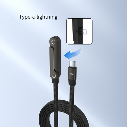 ⏰LAST DAY OF SALE🎁 240W Super Fast Charging 2-in-1 Charging Cable & Phone Stand