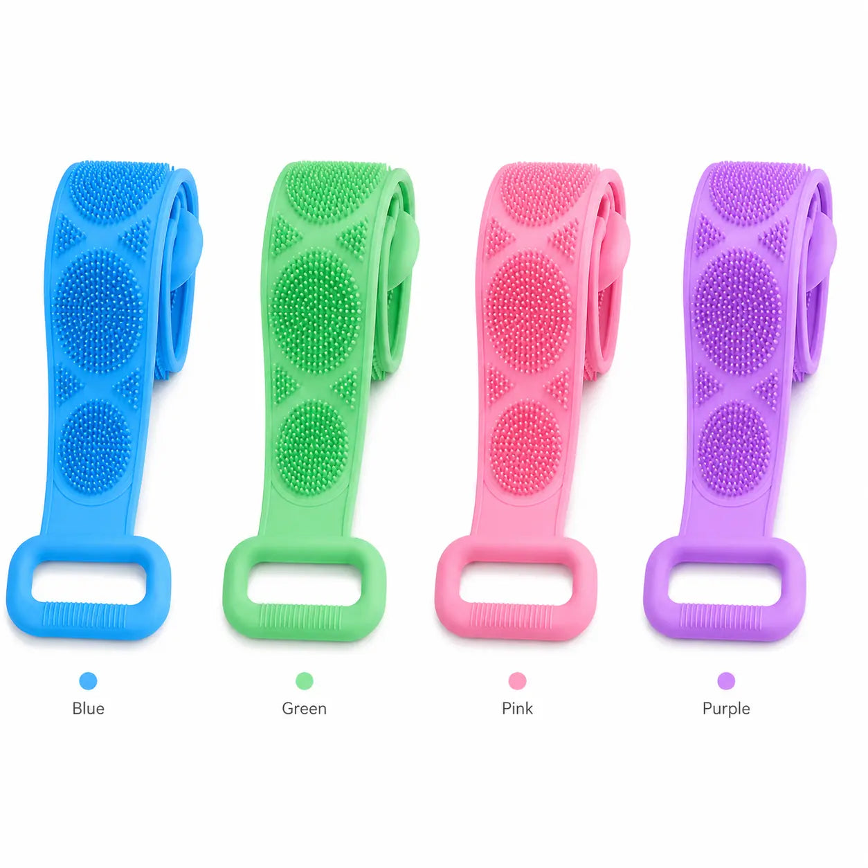 🔥Limit Time Offer!!! BUY 1 GET 1 FREE!!!🔥 Silicone Bath Brush, Double-Sided Exfoliating Back Scrubber with Mesh Sponge