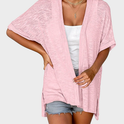 Short-sleeved casual solid coat
