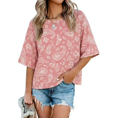 Summer Special Offer-Panel Solid Color Flared Sleeve T-Shirt