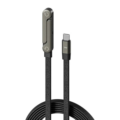 ⏰LAST DAY OF SALE🎁 240W Super Fast Charging 2-in-1 Charging Cable & Phone Stand