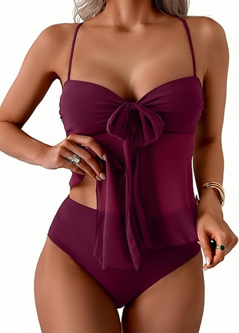 🔥Summer Sale🔥Mesh Bow One-Piece Swimsuit