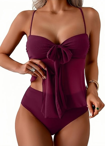 🔥Summer Sale🔥Mesh Bow One-Piece Swimsuit