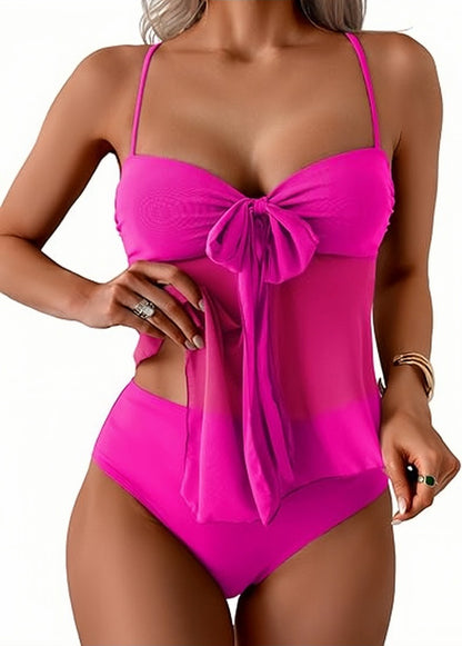 🔥Summer Sale🔥Mesh Bow One-Piece Swimsuit