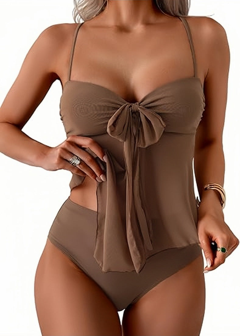 🔥Summer Sale🔥Mesh Bow One-Piece Swimsuit