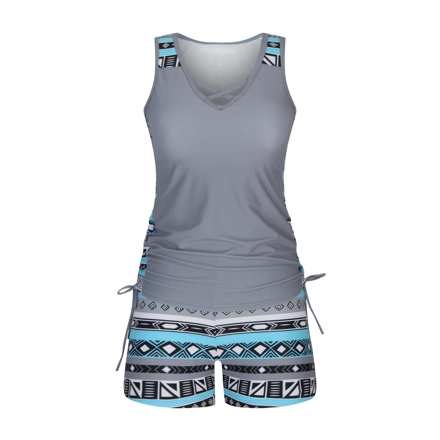 ⏰LAST DAY 60% OFF - Miraclesuit Women's Tummy Control Tankini Set with Built-In Bra – Flattering Boho Swimwear with Shorts🔥 Buy 2 Free Shipping