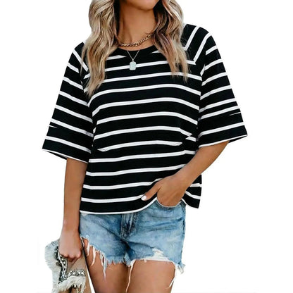 Summer Special Offer-Panel Solid Color Flared Sleeve T-Shirt