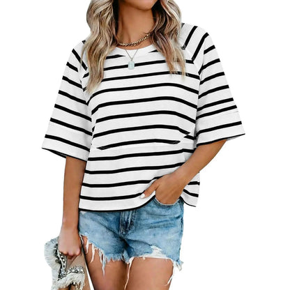 Summer Special Offer-Panel Solid Color Flared Sleeve T-Shirt