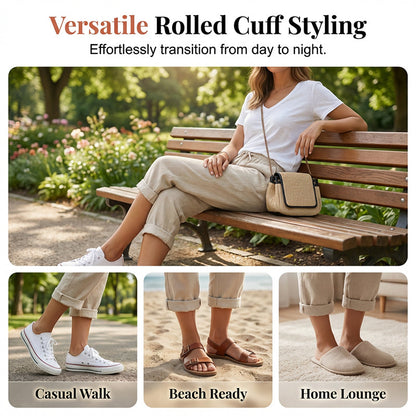🎁2026 New Arrivals 50% OFF💥Women's Casual Cotton Linen Capris