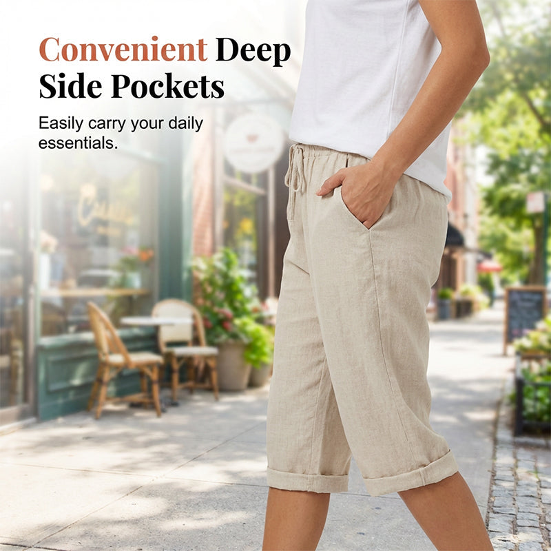 🎁2026 New Arrivals 50% OFF💥Women's Casual Cotton Linen Capris