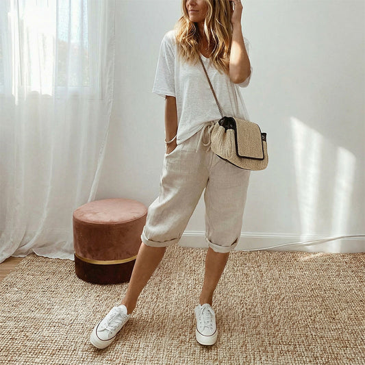 🎁2026 New Arrivals 50% OFF💥Women's Casual Cotton Linen Capris