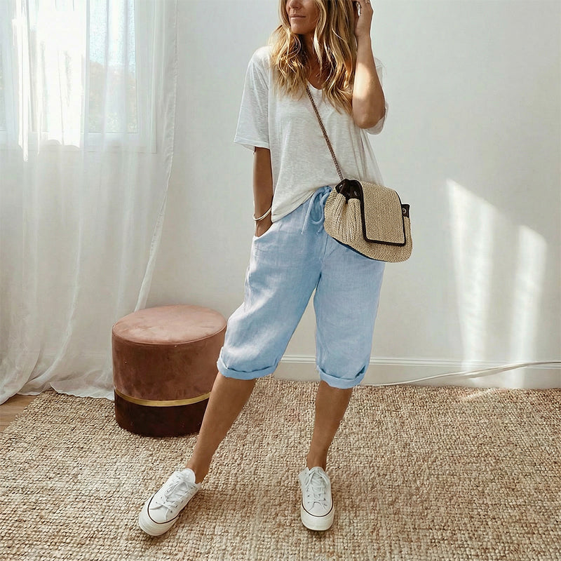 🎁2026 New Arrivals 50% OFF💥Women's Casual Cotton Linen Capris