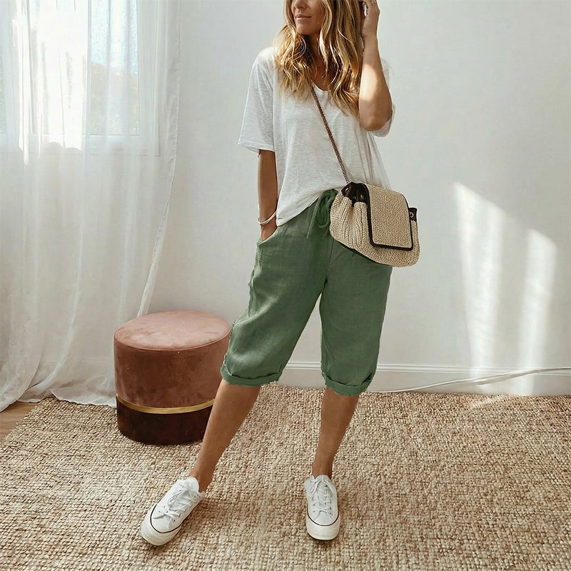 🎁2026 New Arrivals 50% OFF💥Women's Casual Cotton Linen Capris