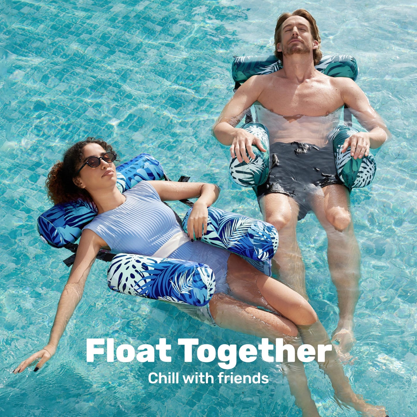 ⏰60% OFF Tonight Only✨Inflatable Pool Floats for Adults, 2-Pack Floating Lounge Chairs