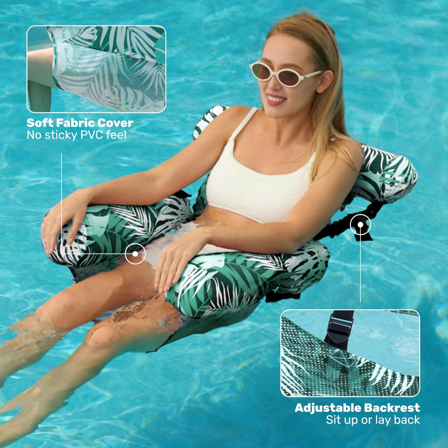⏰60% OFF Tonight Only✨Inflatable Pool Floats for Adults, 2-Pack Floating Lounge Chairs